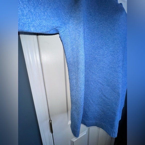 J. Jill Women's Medium Tall Blue Cotton Knit Crewneck Sweater Tunic Top MT - Picture 9 of 11